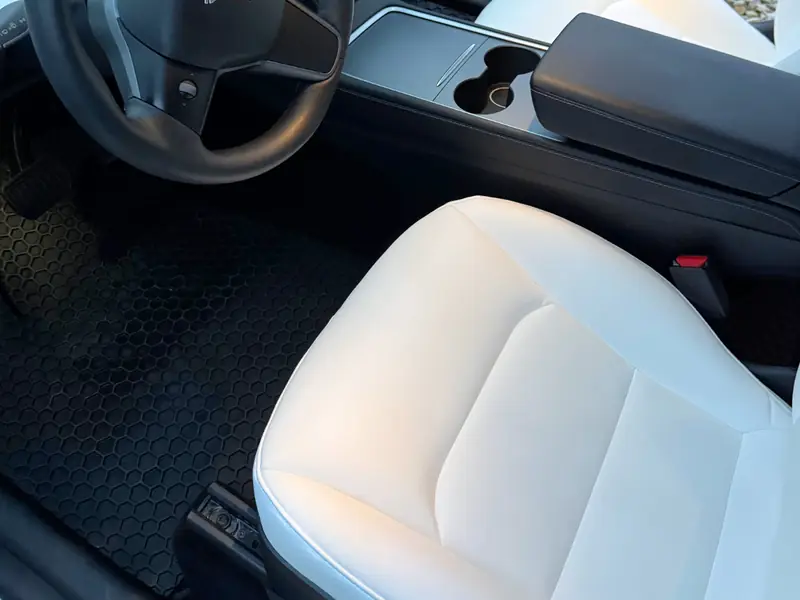 Tesla interior deep cleaned seats and floor mats
